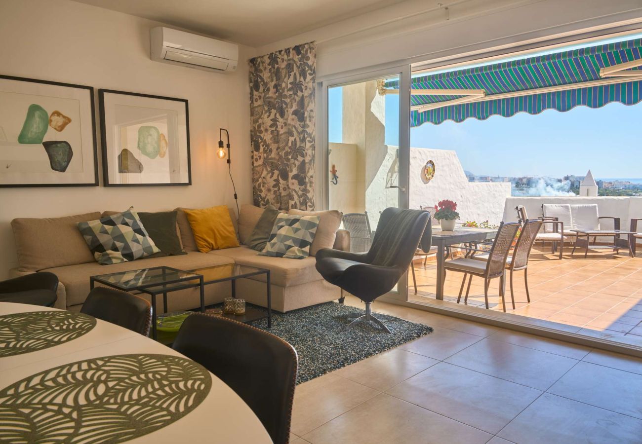 Rijhuis in Nerja - Casablanca 9: Duplex met terrassen op meerdere niveaus, zeezicht en zonsondergang